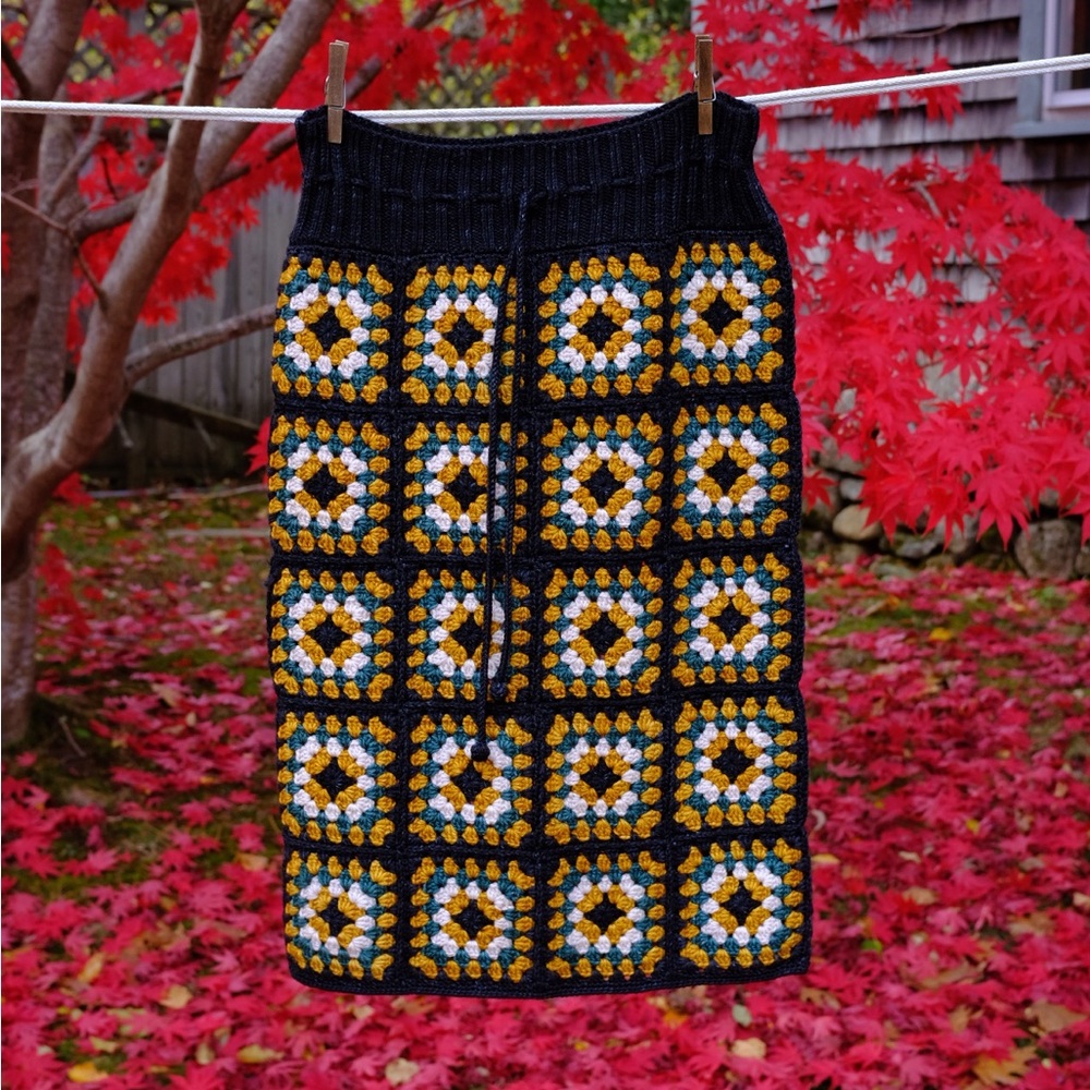 NWT Misha & Puff Patchwork Crochet Skirt in Carbon, OS - Picture 2 of 7
